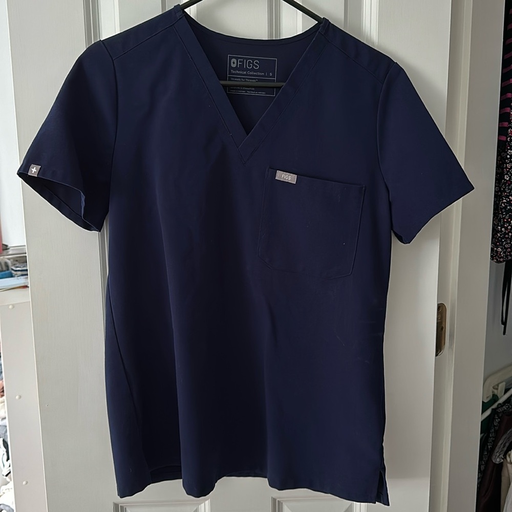 Figs Navy Blue Top
